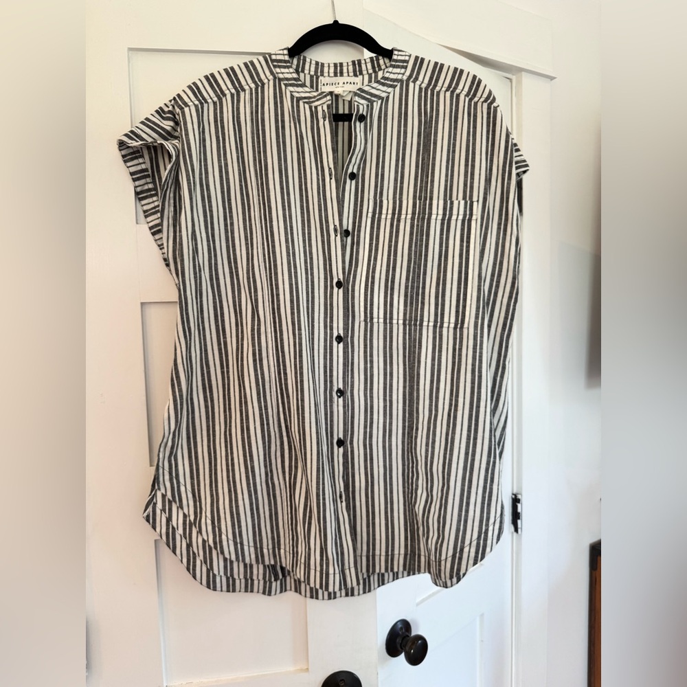 Apiece Apart Monochrome Striped Blouse